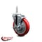 Service Caster 5 Inch Red Polyurethane Wheel Swivel 58 Inch Threaded Stem Caster with Brake SCC SCC-TS20S514-PPUB-RED-TLB-58212 - alternate 2